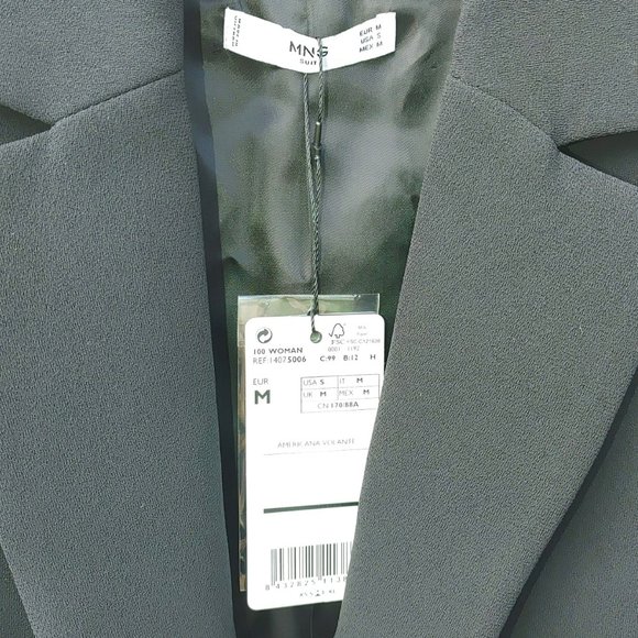 NWT Mango MNG Ruffle Frilled Bell Sleeves Black Jacket. M - Picture 3 of 5